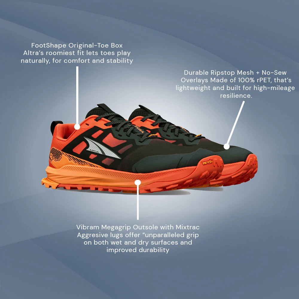 Altra - Lone Peak 9+ Black/Orange - Mens - Image 6