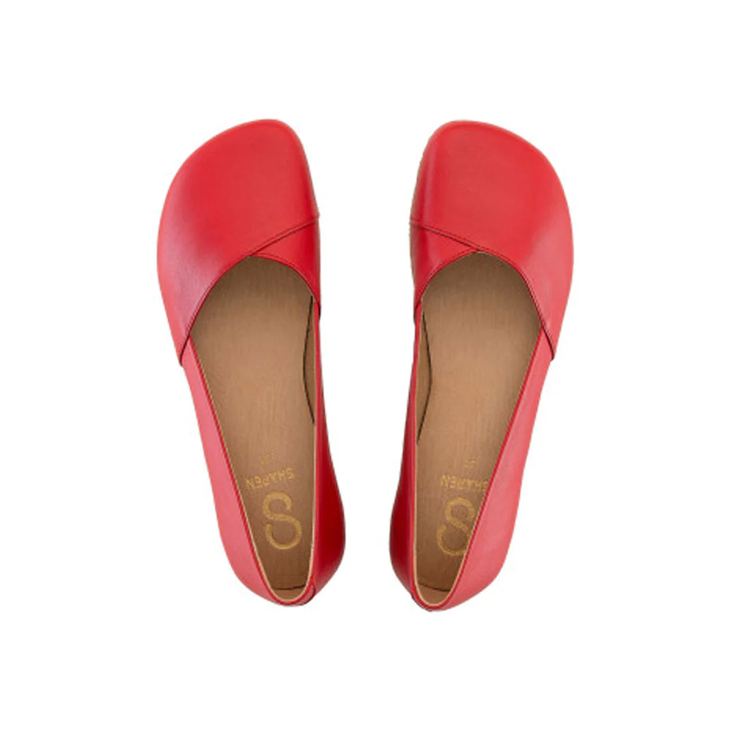 Shapen - PEONY Barefoot Ballerinas - Cherry - Wide (Womens) - Image 4
