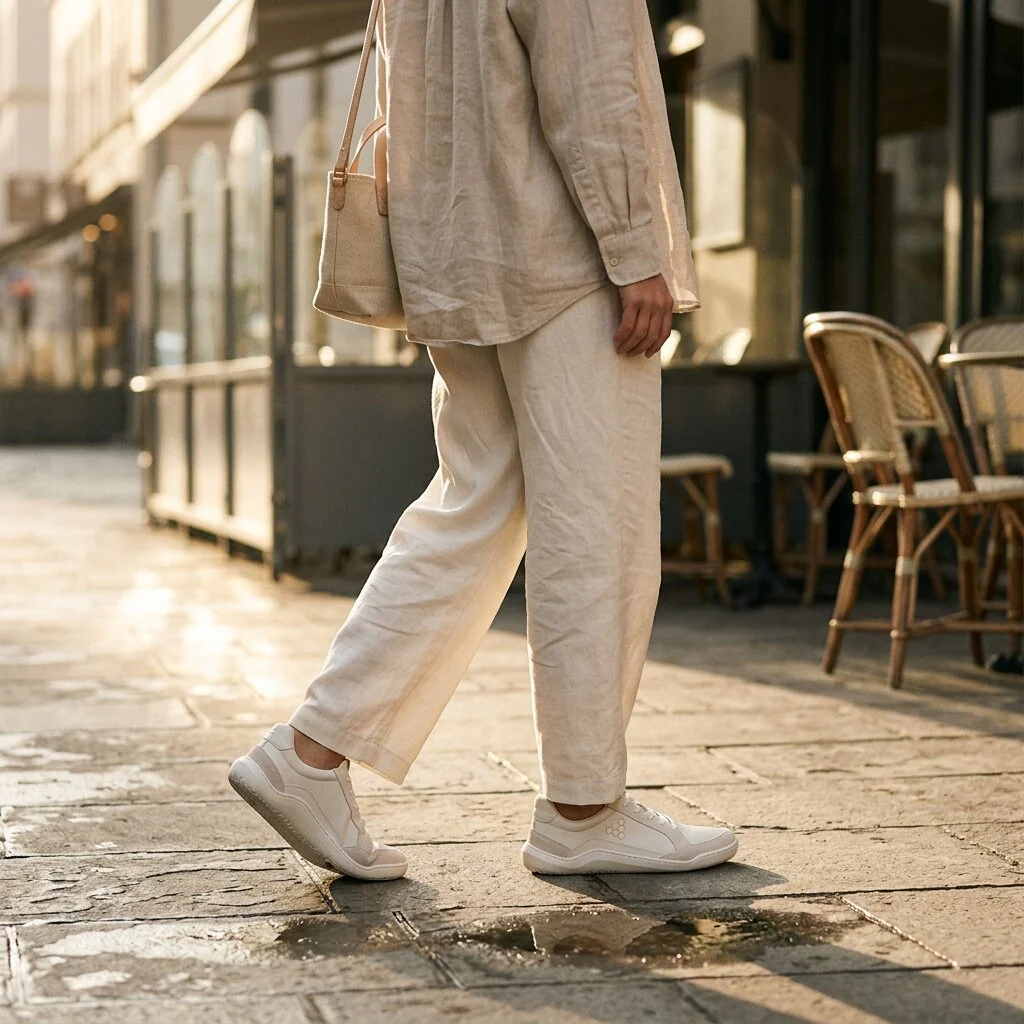 Vivobarefoot Gobi II Sneaker Premium Leather (Womens) - Limestone - Image 2
