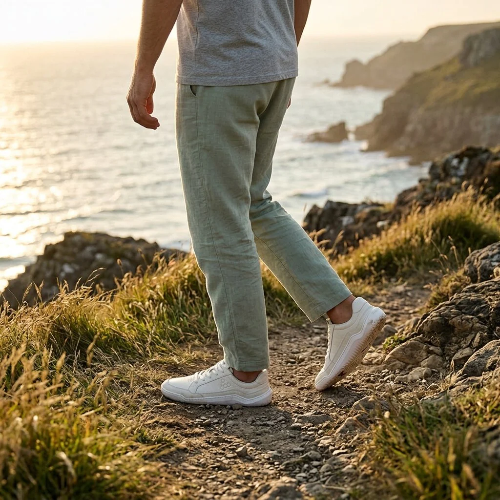 Vivobarefoot Gobi III Sneaker Leather (Mens) - Limestone - Image 3
