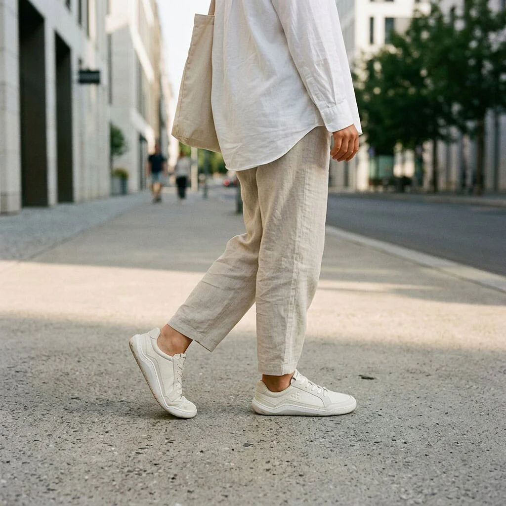Vivobarefoot Gobi III Sneaker Leather (Womens) - Limestone - Image 3
