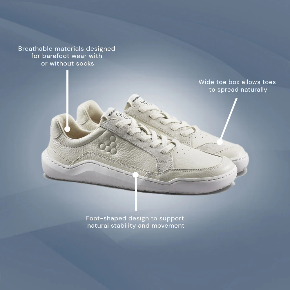 Vivobarefoot Gobi III Sneaker Leather (Womens) - Limestone - Image 6