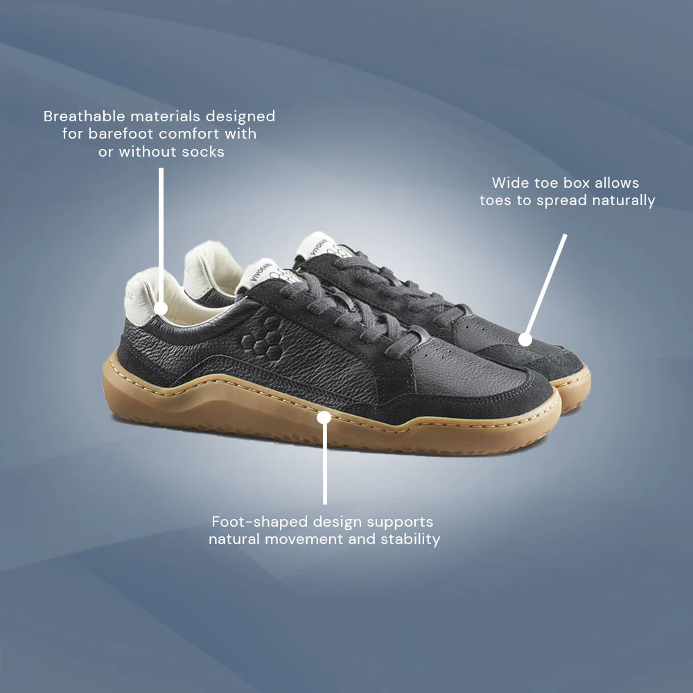 Vivobarefoot Gobi III Sneaker Leather (Mens) - Obsidian - Image 6