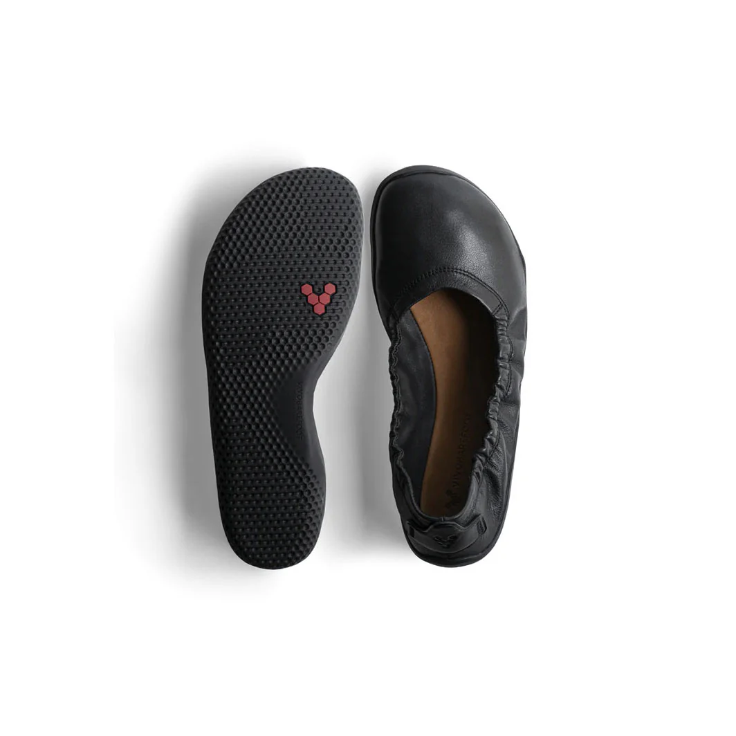 Vivobarefoot Primus Asana Yin Ballerina Leather (Womens) - Obsidian - Image 4