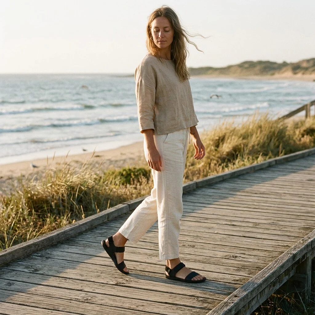 Vivobarefoot Sensus Yin Sandal (Womens) - Obsidian - Image 3