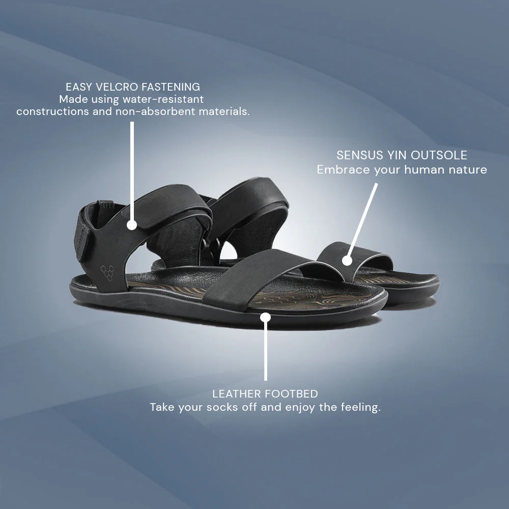 Vivobarefoot Sensus Yin Sandal (Womens) - Obsidian - Image 6