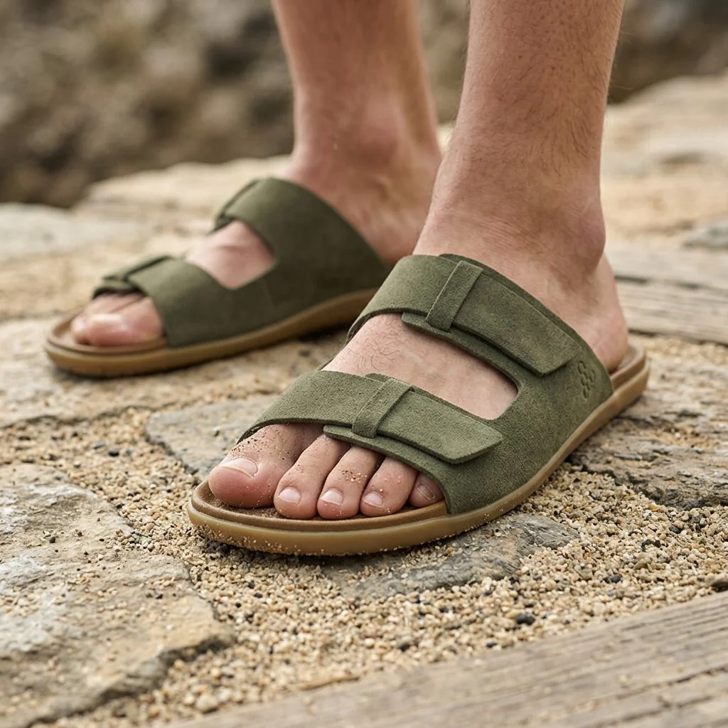 Vivobarefoot - Sensus Yin Slide (Mens) - Dark Olive - Image 3