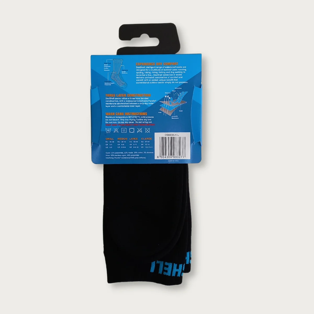 Ultra-Thin Waterproof Sock - Crew - Black - Image 4