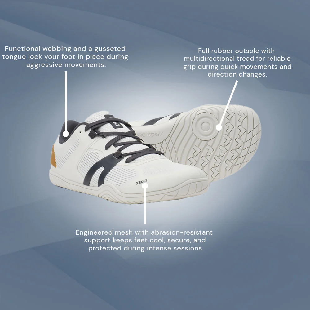 XeroShoes - 360 Rally - Barefoot Court Shoe - Mens - White/Asphalt - Image 6